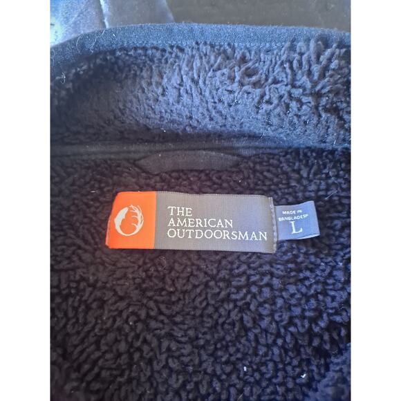 THE AMERICAN OUTDOORSMAN BONDED POLAR FLEECE FULL ZIP VEST size L BLK/GREY - Picture 3 of 5